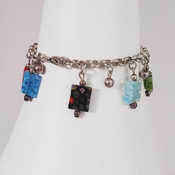 New Boho Rare Drop Charm Bracelet- European made-multi coloured - Picture 3 of 3